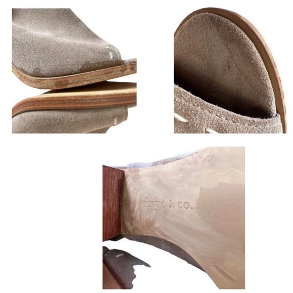 Frye Co Suede Donna Slingback Sandals Sz 9M Ash Suede Leather Heels Peep… - Picture 11 of 12